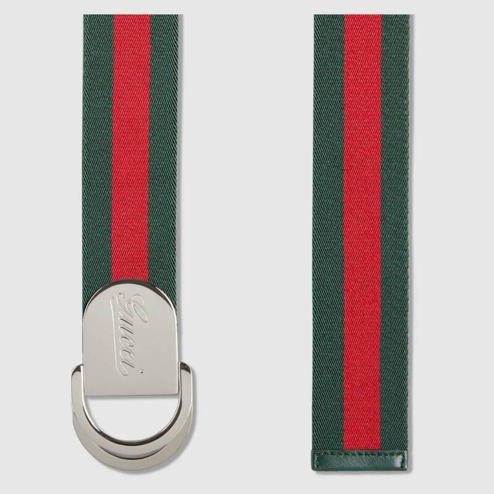 Gucci Web Belt with Gucci Buckle in Green - Picture 5 of 6